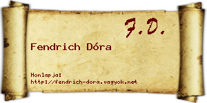 Fendrich Dóra névjegykártya